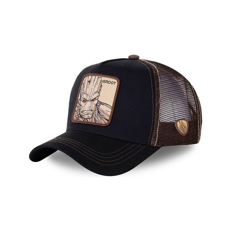 Gorra estilo Beisbol Snapback Malla Groot Negro y Marron 1