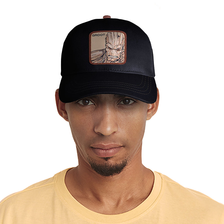 Gorra estilo Beisbol Snapback Malla Groot Negro y Marron 2