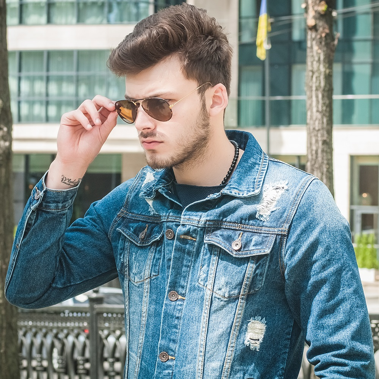 Lentes de Sol Ray Ban Aviator Full Color RB3025JM 001 Color Marron Talla 58mm 4