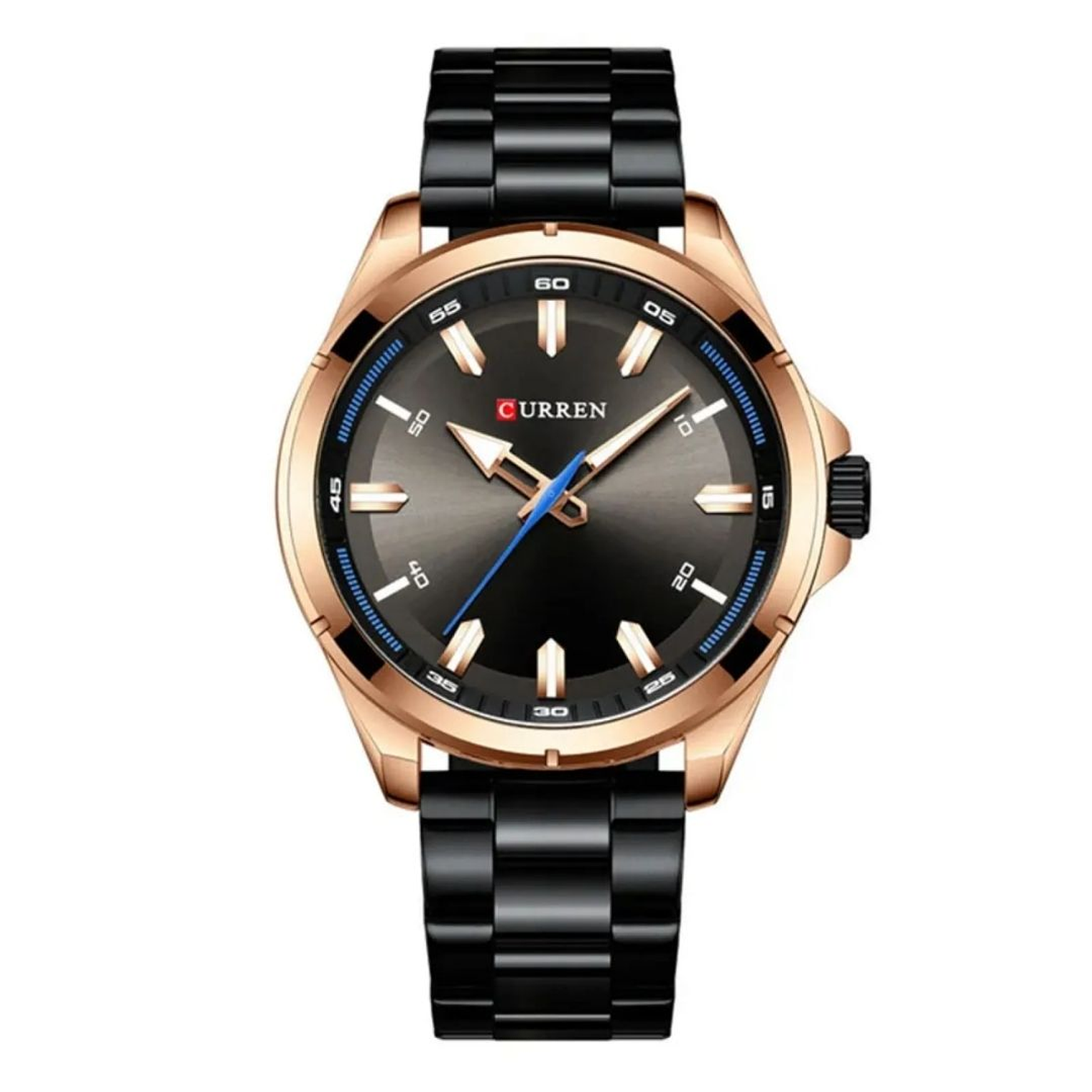 Reloj Análogo Curren Original KREc362001 para Hombre Acero Color Negro-Oro Rosa 1