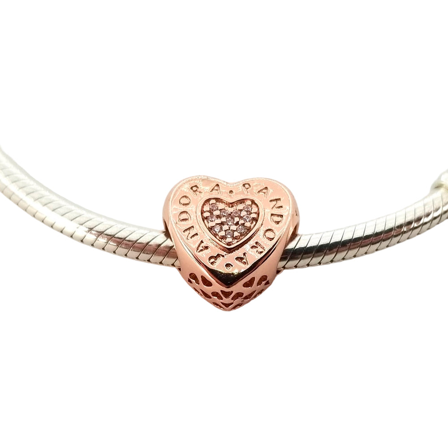 Charm Pandora Original para Mujer 787375CZ Rose Logo Love Heart s925 5