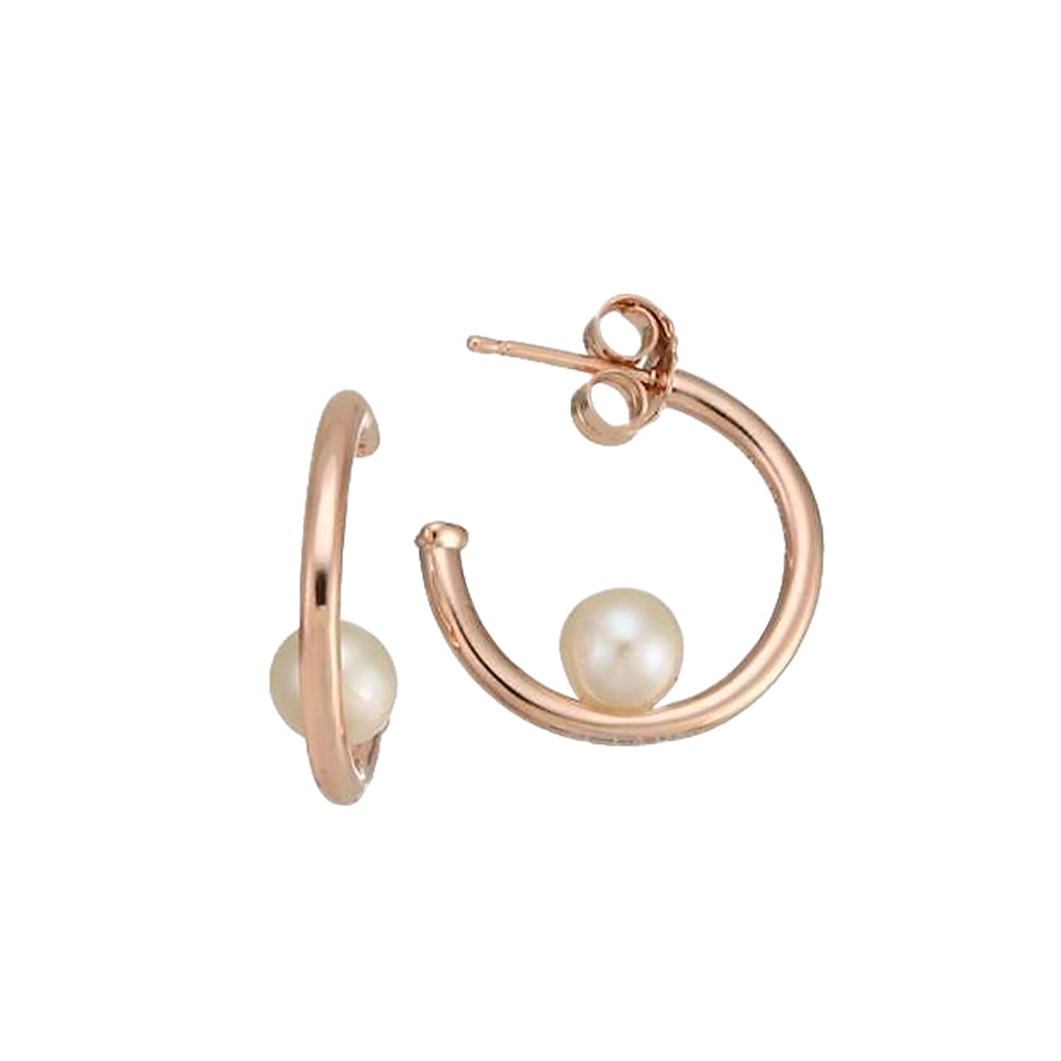 Aretes Pendientes Pandora Rose Aro de Perlas con Circonita 297528P Plata 925 3