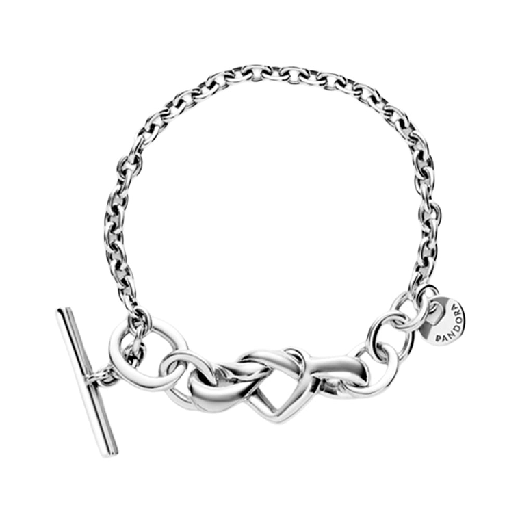 Pulsera Brazalete Pandora Cadena Nudo de Corazon 598100 Plata 925 Talla 18cm 3