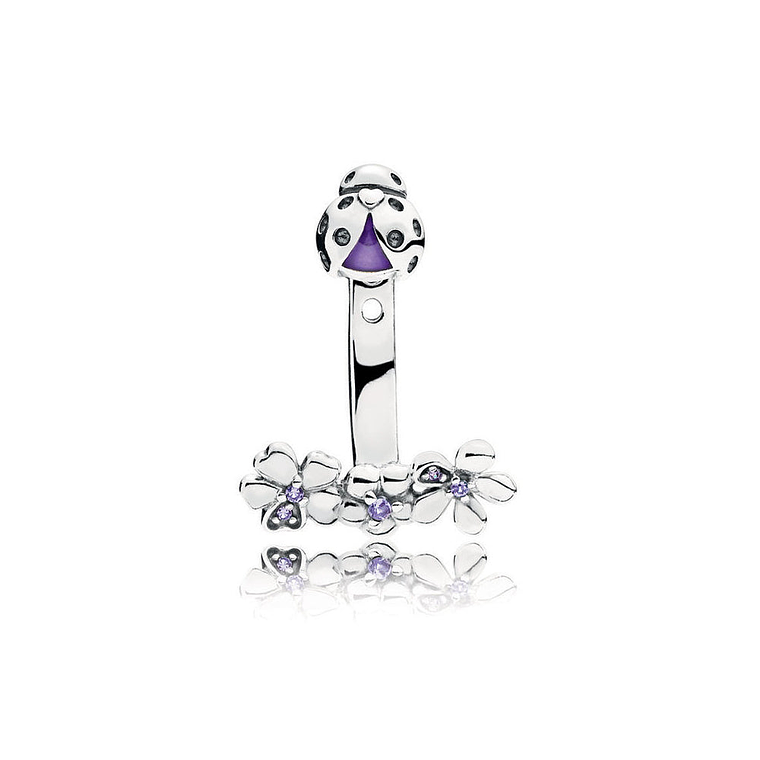 Aretes Pendientes Pandora Doble Uso Pradera de Mariquitas 297123NLC Plata 925 2