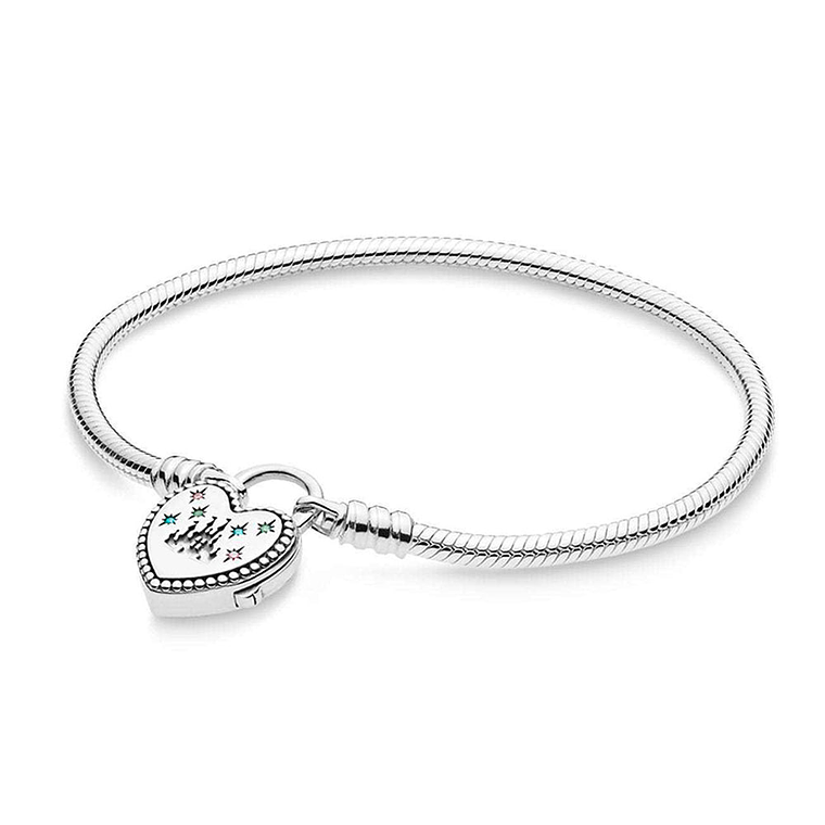 Pulsera Brazalete Pandora Cierre Candado Castillo Fantasilandia 597993PCZMX Plata 925 Talla 18cm 1