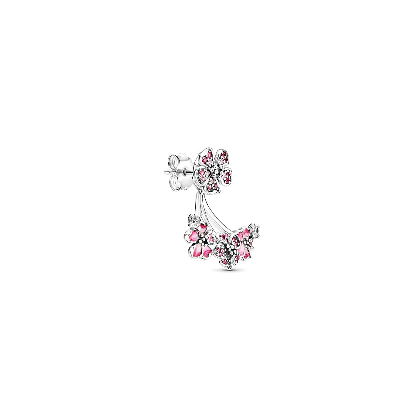 Aretes Pendientes Pandora 298113NCCMX Flor de Cereza Semental Rojo Plata 925 3