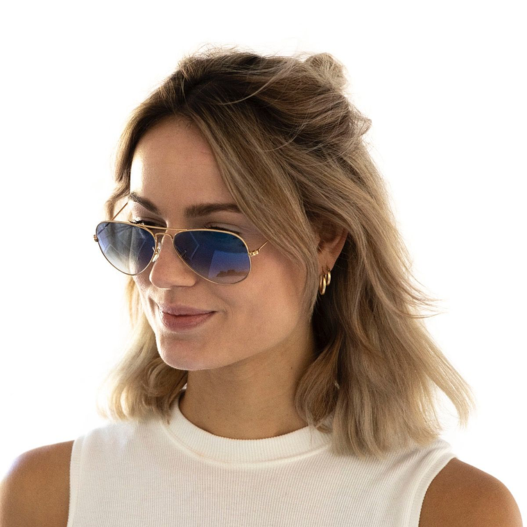 Lentes de Sol Ray Ban Degrade RB3025 001/3F Color Azul Talla 58mm 5