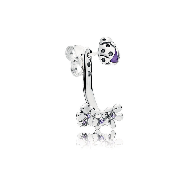 Aretes Pendientes Pandora Doble Uso Pradera de Mariquitas 297123NLC Plata 925 3