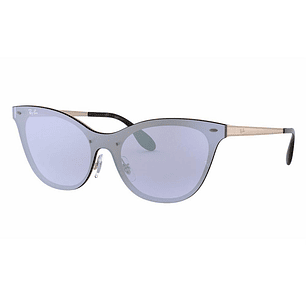 Lentes de Sol Ray Ban Blaze Cat Eye RB3580N 9039/1U Ojo de Gato Color Plateado Talla 43mm