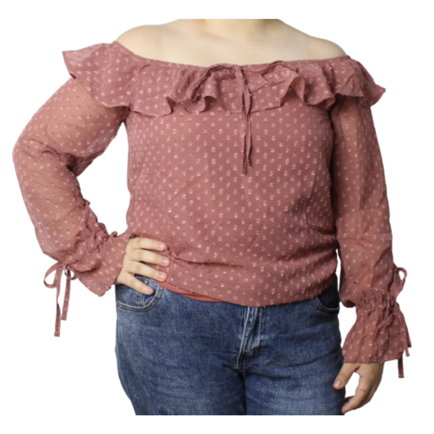 Blusa Manga Larga Mujer Color Coral Talla M 1