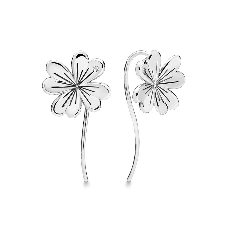 Aretes Pendientes Pandora Trebol de Cuatro Hojas 297908CZ Plata 925 1