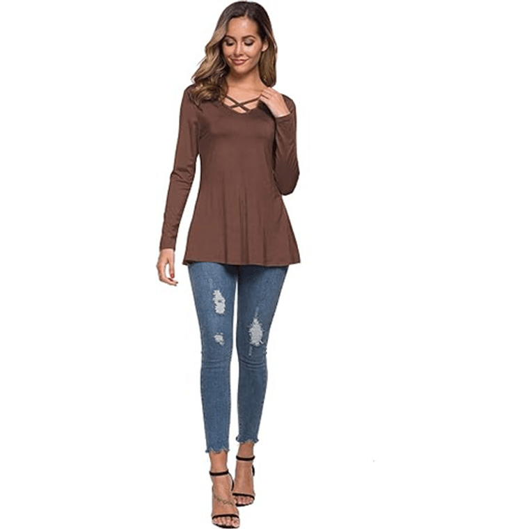 Blusa Manga larga Malist Original Color Marron Talla M 1