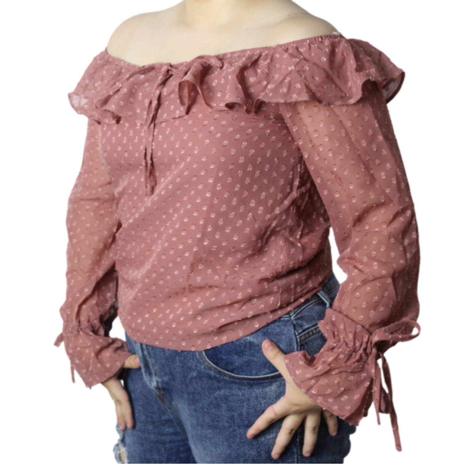 Blusa Manga Larga Mujer Color Coral Talla M 2