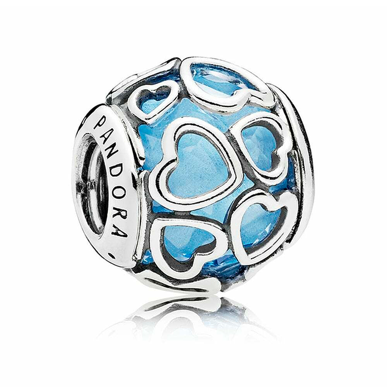Charm Dije Pandora Original para Mujer 792036NBS Encerrado En El Amor Azul Plata 925 1
