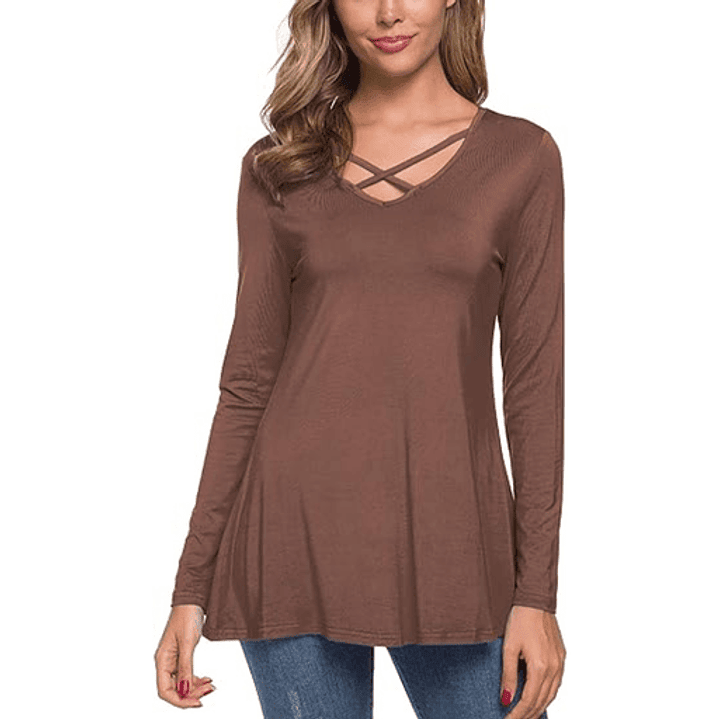 Blusa Manga larga Malist Original Color Marron Talla M 3