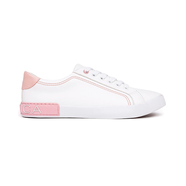 Zapatillas Nautica KW2526 Logo Lace-Up Original Color Blanco y Rosado Unisex 2