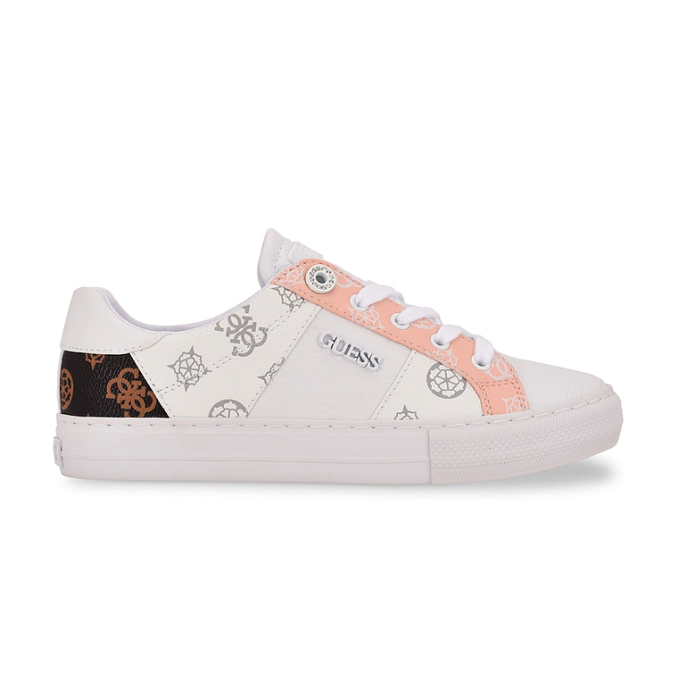 Zapatillas Guess Loven Light Pink Original Color Blanco con Detalles  2