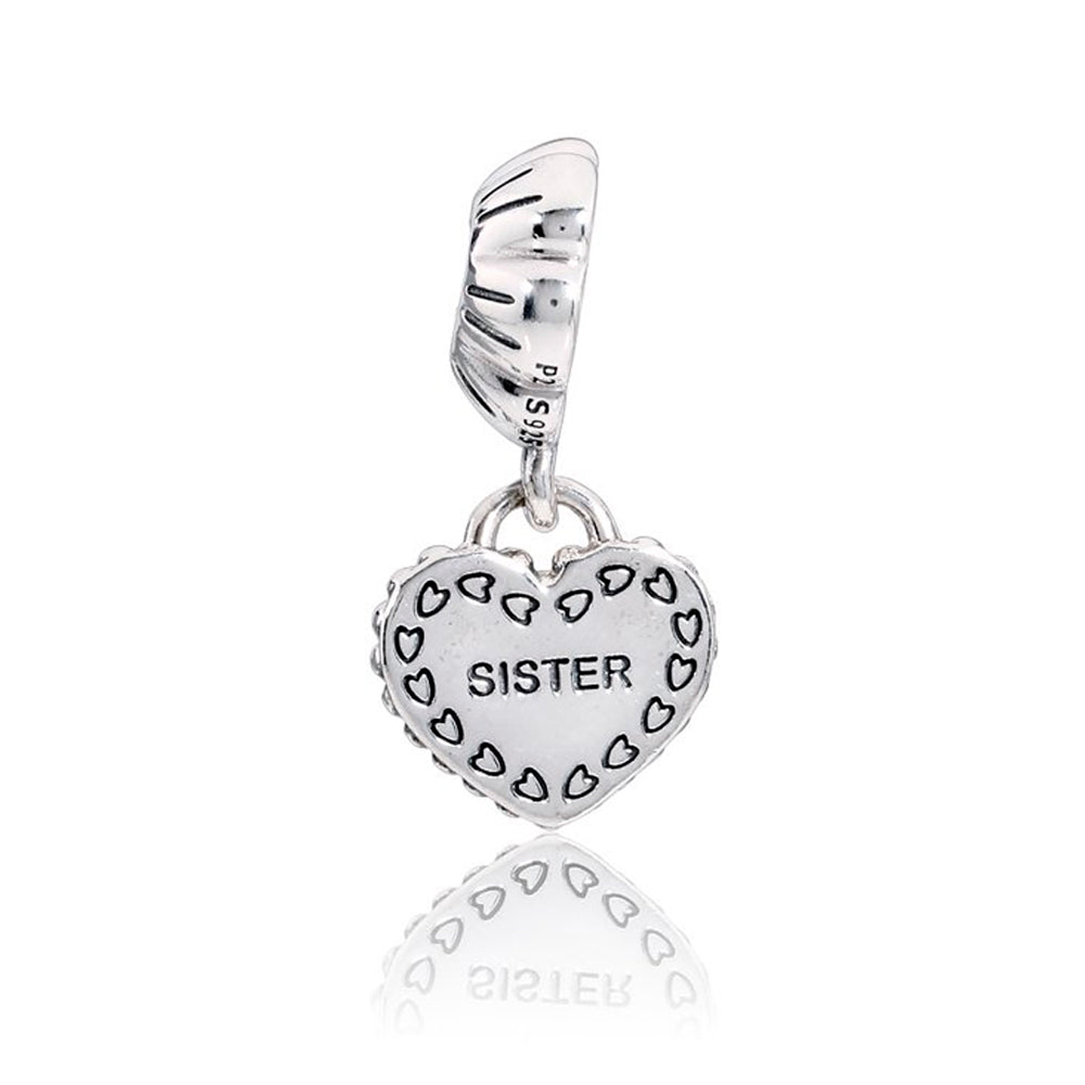 Charm Colgante Pandora Original para Mujer 791383 My Special Sister Dos Partes s925 2