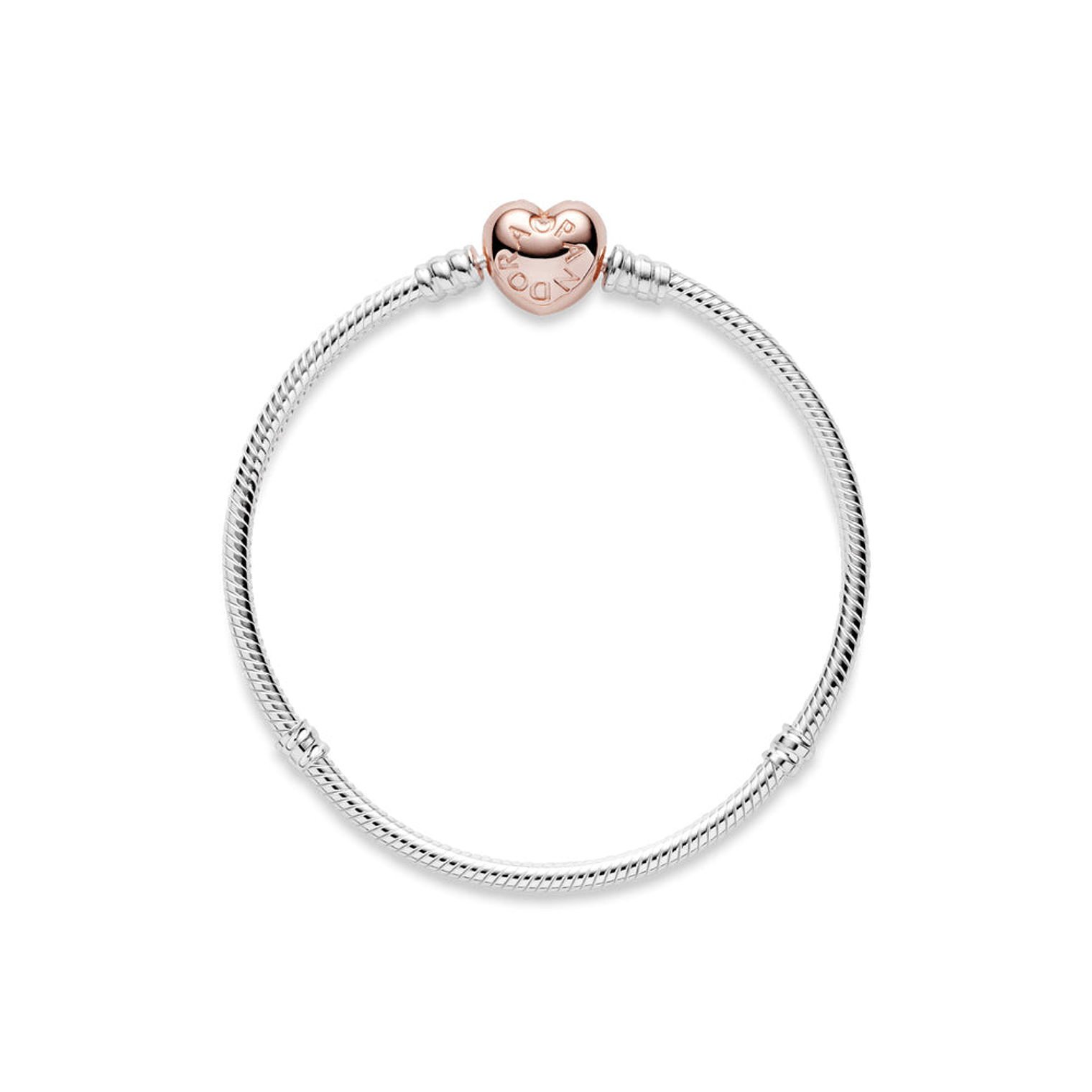 Pulsera Brazalete Pandora Cadena de Serpiente Corazon de Oro 580719 Plata 925 Talla 18cm 3