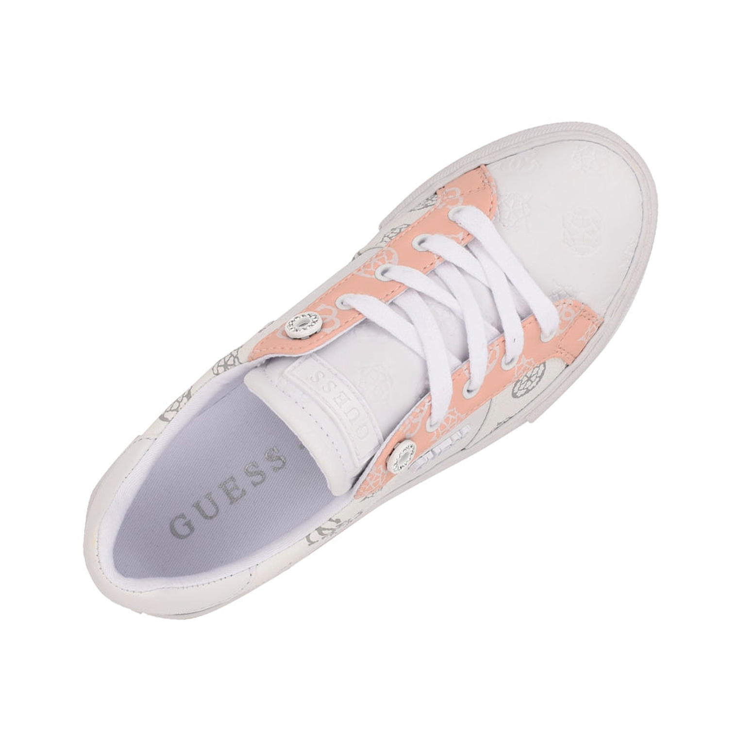 Zapatillas Guess Loven Light Pink Original Color Blanco con Detalles  3