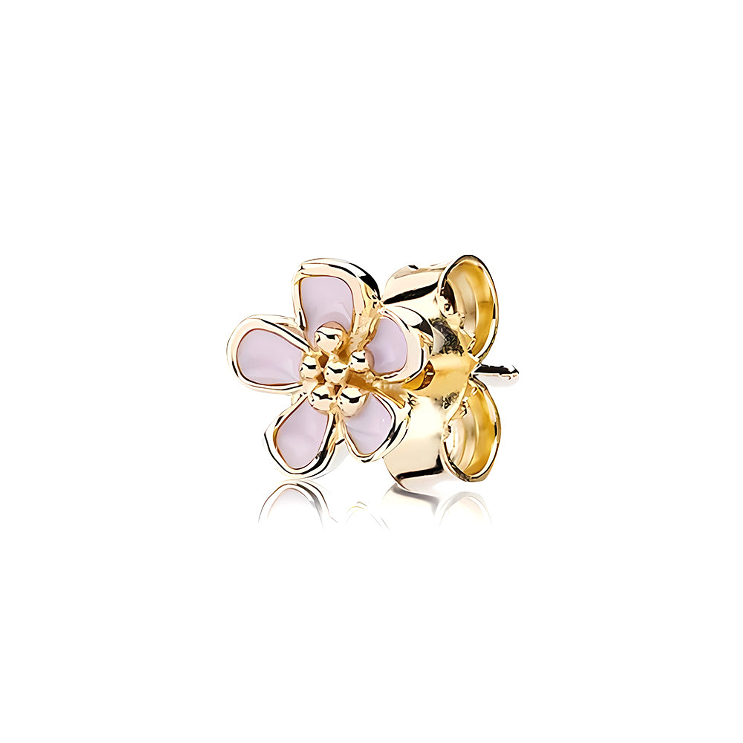 Aretes Pendientes Pandora Flor de Cerezo Bañada en Oro 14k 250318EN40 Plata 925 3