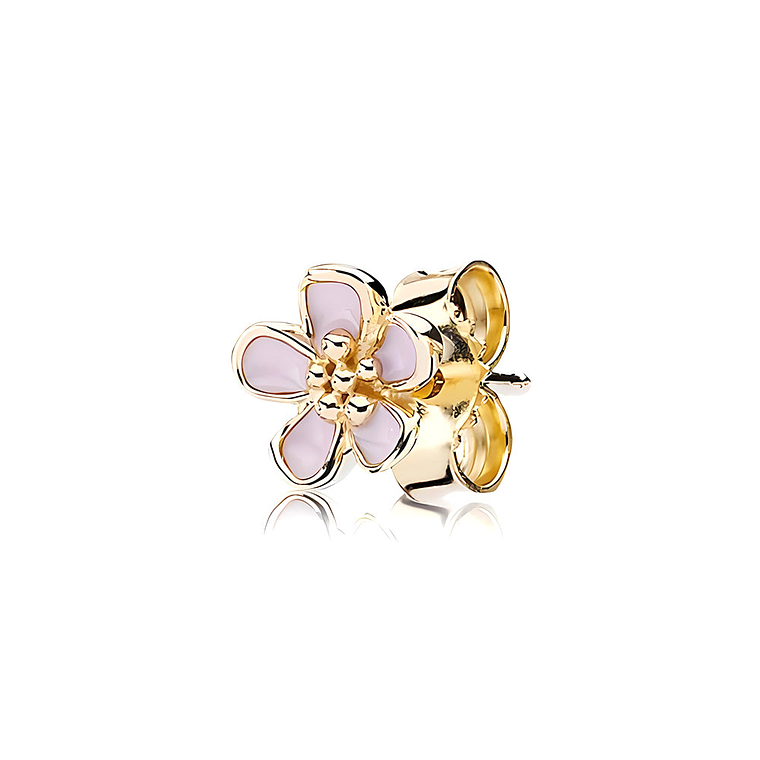 Aretes Pendientes Pandora Flor de Cerezo Bañada en Oro 14k 250318EN40 Plata 925 3