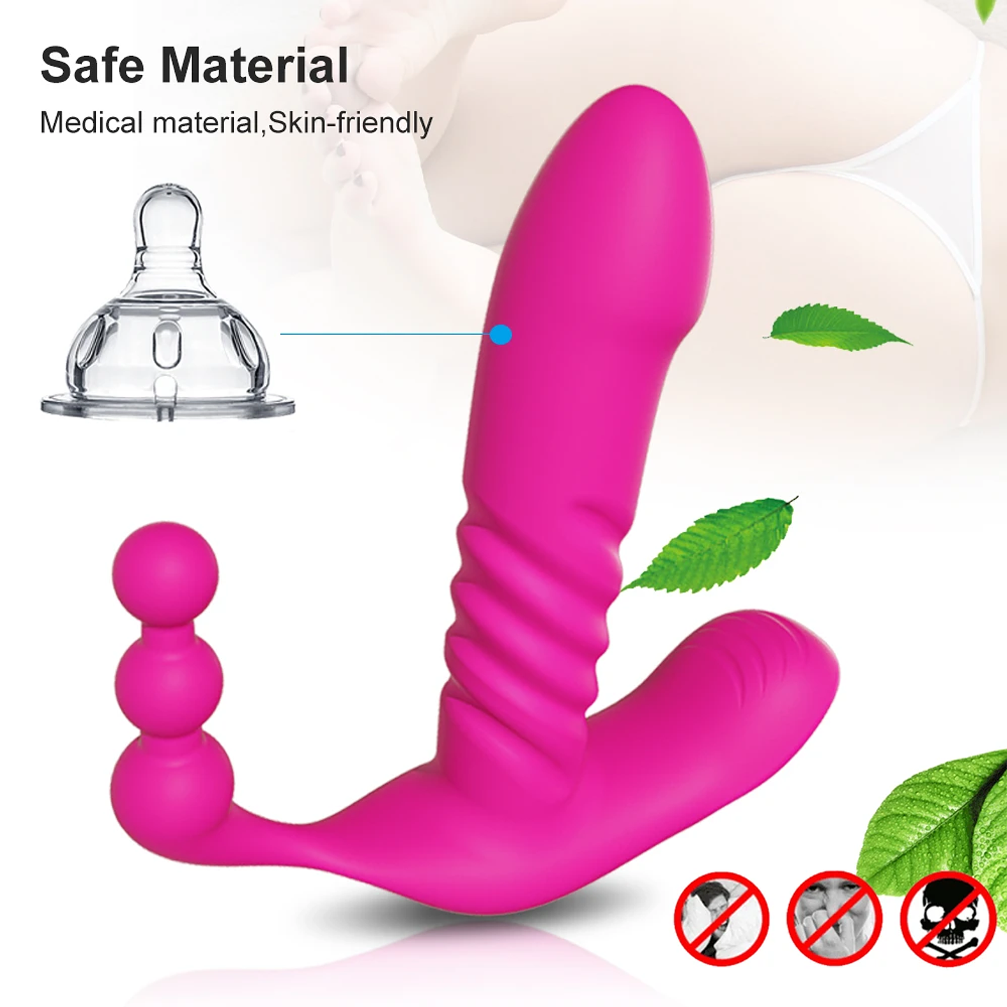 Vibrador Inalambrico de punto G y Estimulador de Clitoris Tluda CD07 En Silicona Medica 3