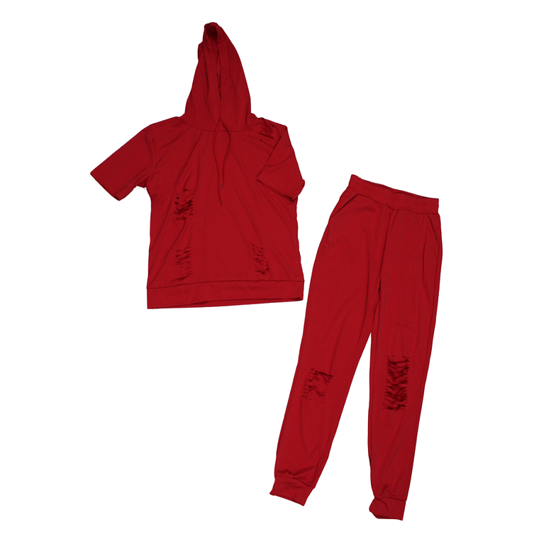 Conjunto de 2 piezas - Sudadera con Buzo de capucha VNVNE Color Rojo 1