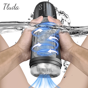 Maquina De Succion Impermeable Masculino Tluda FJB12 en Silicona Medica Color Negro