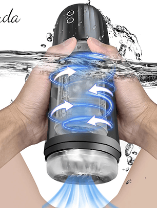 Maquina De Succion Impermeable Masculino Tluda FJB12 en Silicona Medica Color Negro