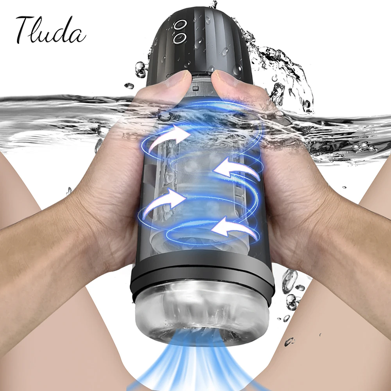 Maquina De Succion Impermeable Masculino Tluda FJB12 en Silicona Medica Color Negro 1