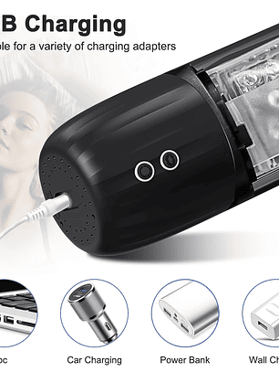 Maquina De Succion Impermeable Masculino Tluda FJB12 en Silicona Medica Color Negro