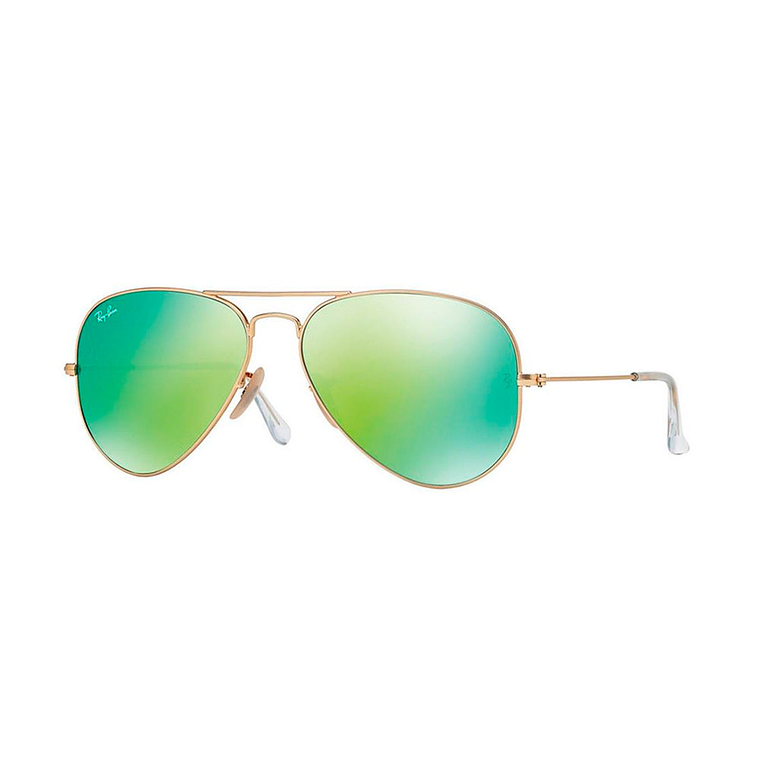 Lentes De Sol Ray Ban Aviador RB3025 112/19 Flash Lenses Green Espejado 1