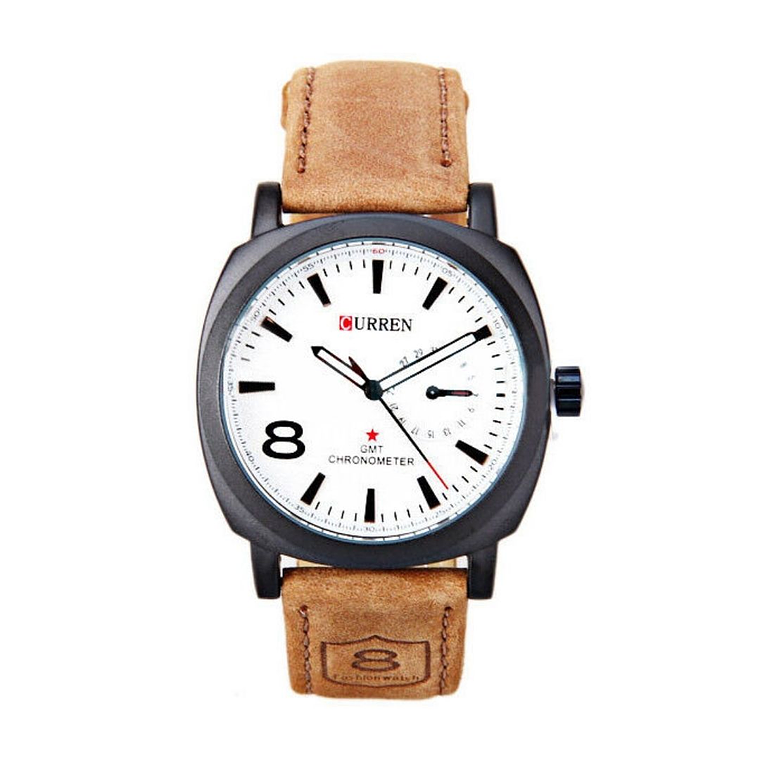 Reloj Análogo Curren Original KRE1902 para Hombre Cuero Color Marrón 2