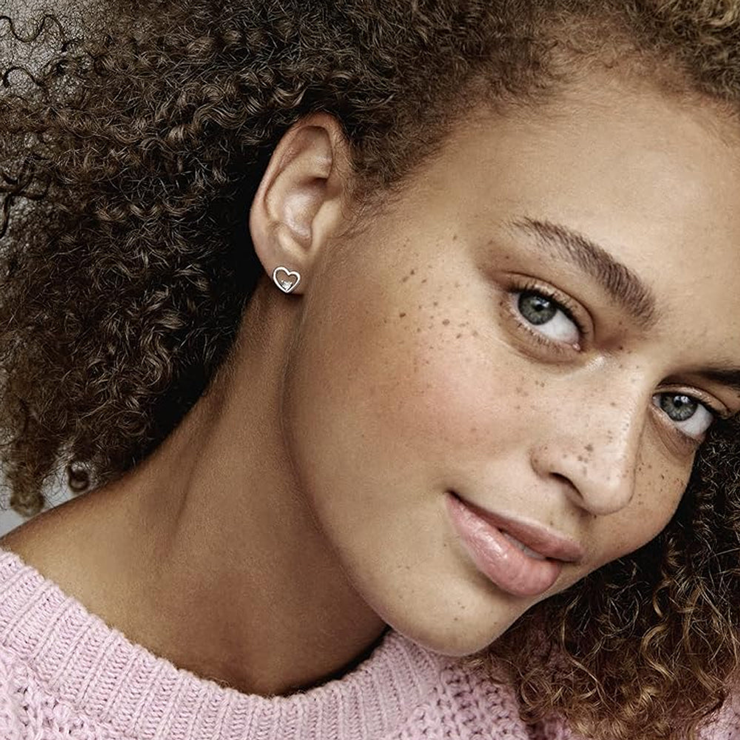 Aretes Pendientes Pandora Tipo Topo Corazon Asimetrico 297813CZ Plata 925 4