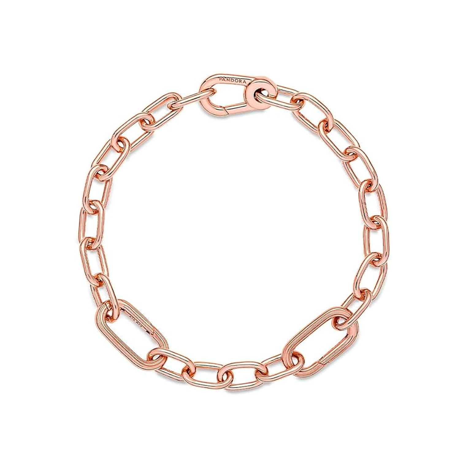 Pulsera Brazalete Pandora Rose Cadena Cierre Mosqueton 589662C00 Oro Rosa de 14 K Talla 18cm 2
