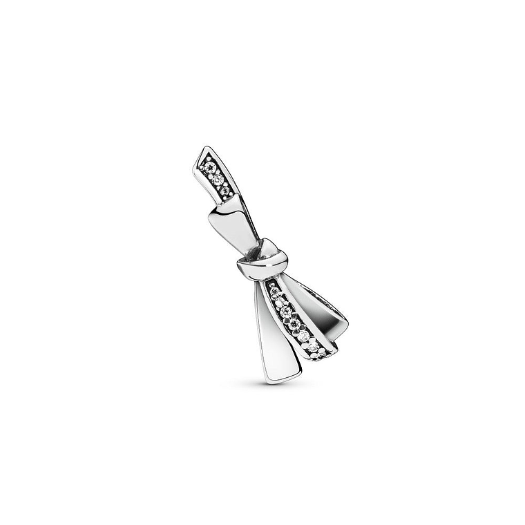 Aretes Pendientes Pandora Tipo Topo Lazo Brillante 297234CZ Plata 925 2