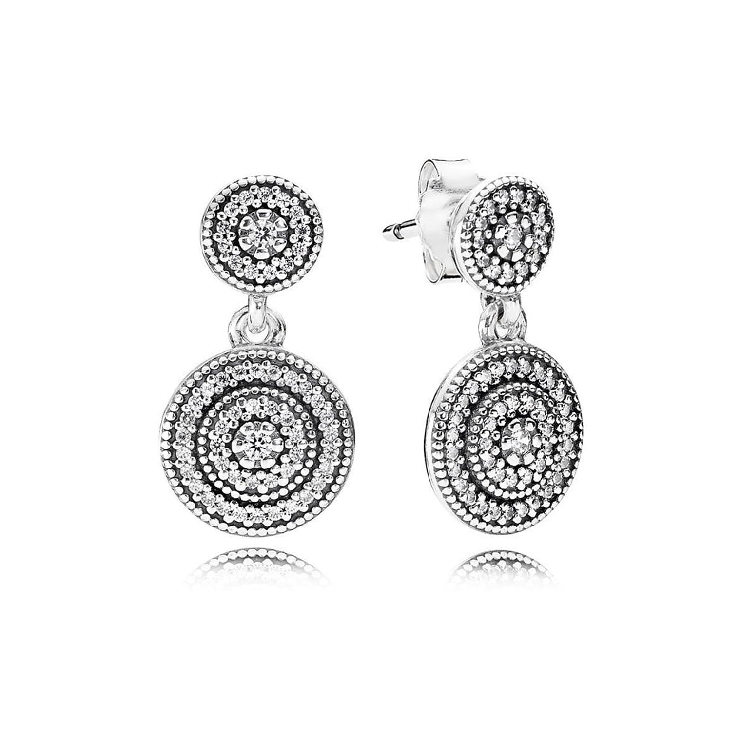 Aretes Pendientes Pandora Elegancia Radiante con Circonitas 290688CZ Plata 925 1