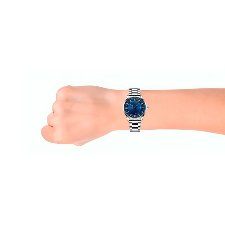 Reloj Análogo Curren Original KREd381903 para Hombre Acero Color Plateado 4