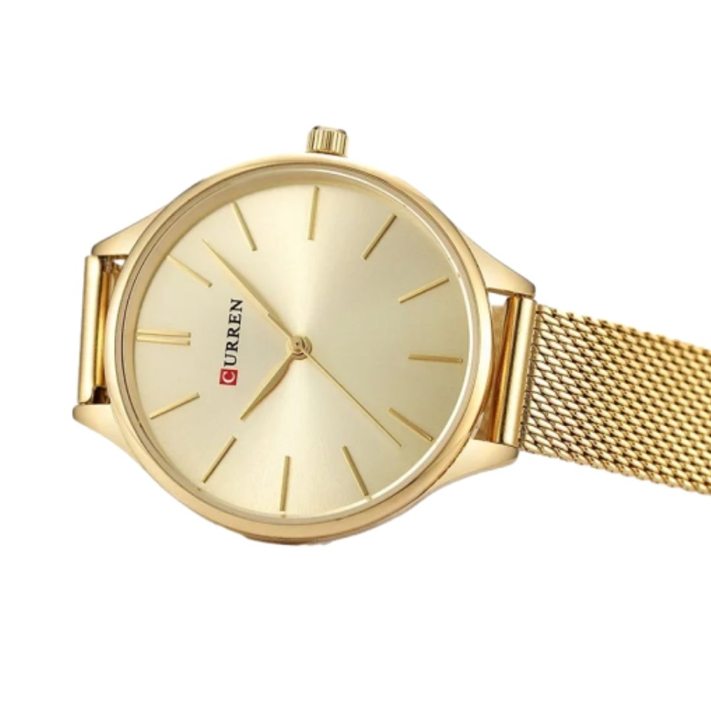 Reloj Análogo Curren Original KREb7318 para Mujer Acero Color Dorado 2