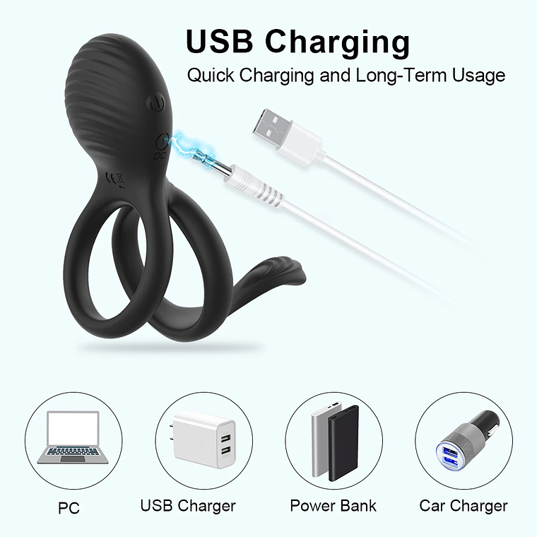 Anillo retardante de Eyaculacion con estimulante de Clitoris Tluda SJH09 En Silicona Medica 2