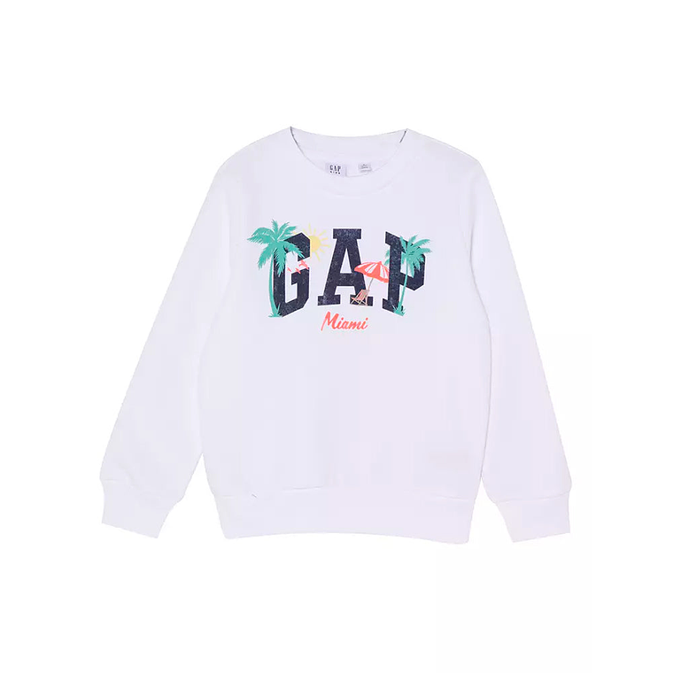 Buzo Gap Logo SweatShirt Color Blanco Talla XS 1