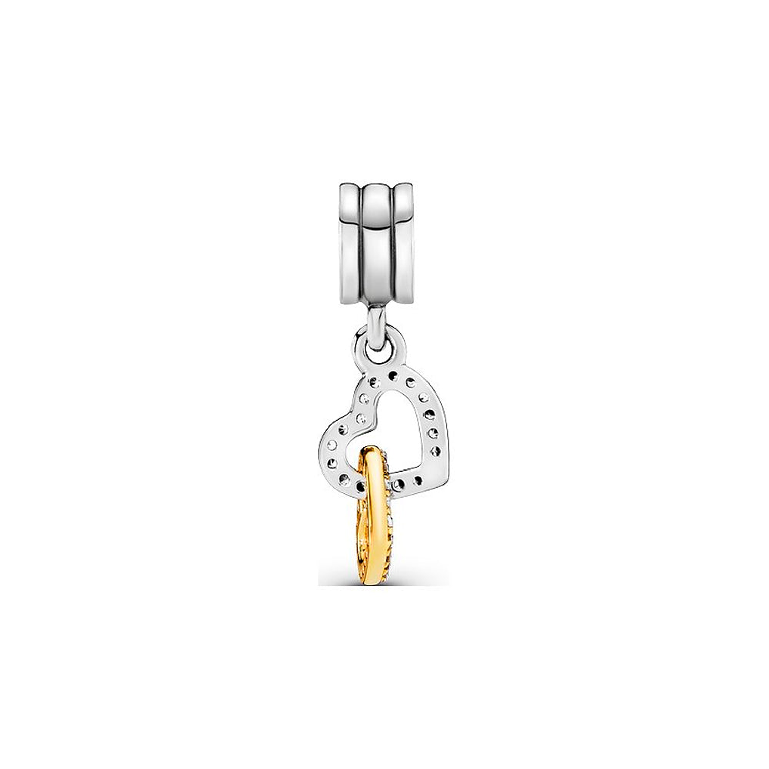 Charm Colgante Pandora Original para Mujer 792068CZ Corazones Entrelazados Plata s925 2