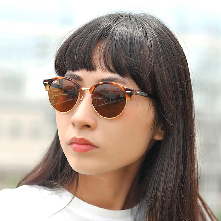 Lentes De Sol Ray Ban ClubRound RB4246 1160 Marron Brown Talla 51mm 6