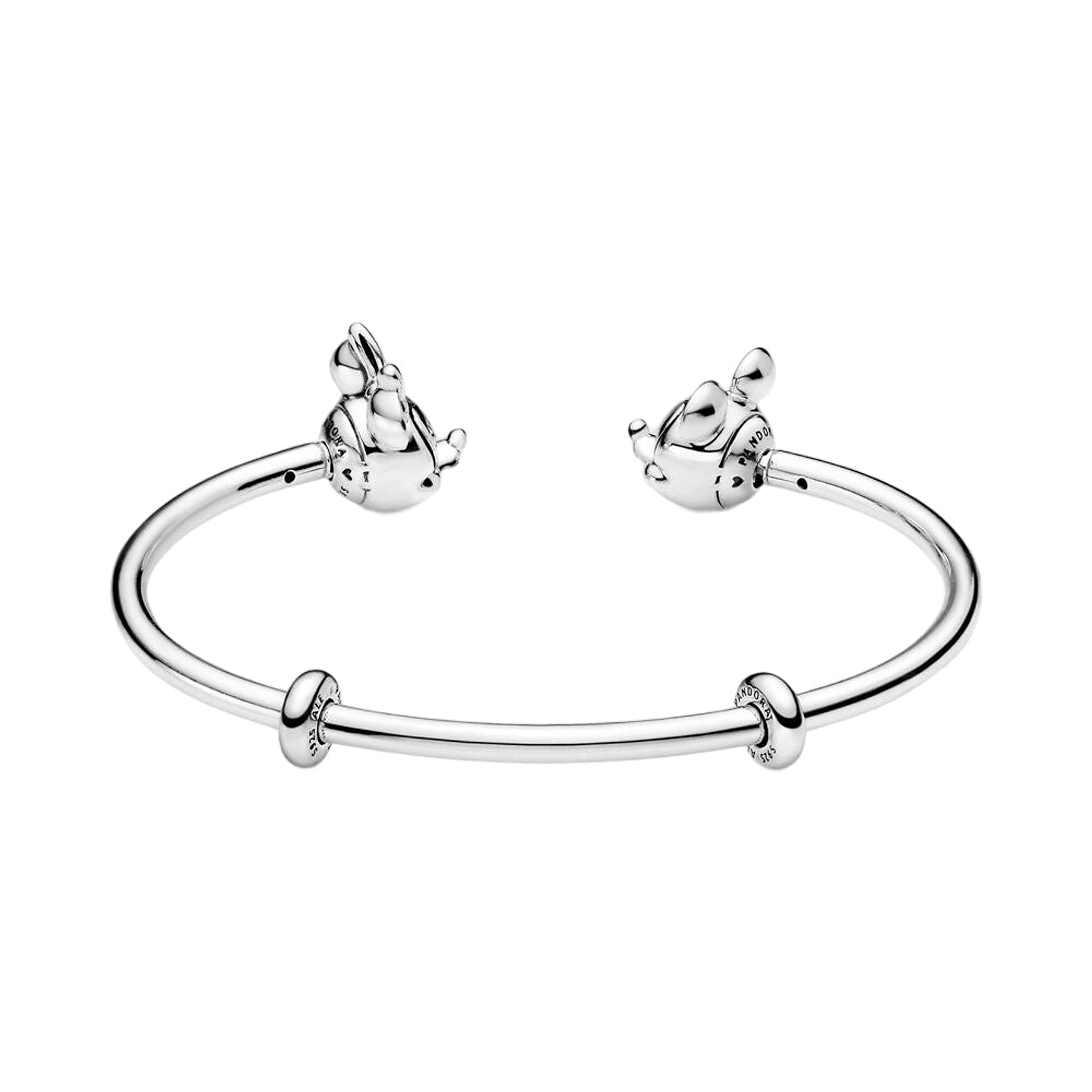 Pulsera Brazalete Pandora Diseño Abierto Minnie y Mickey Mouse 597494 Plata 925 Talla 18cm 2