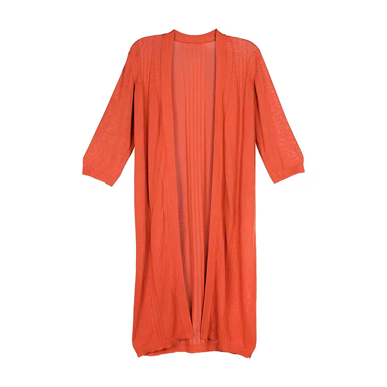 Cardigan Sereca Tipo Kimono Color Ladrillo Para Mujer 1