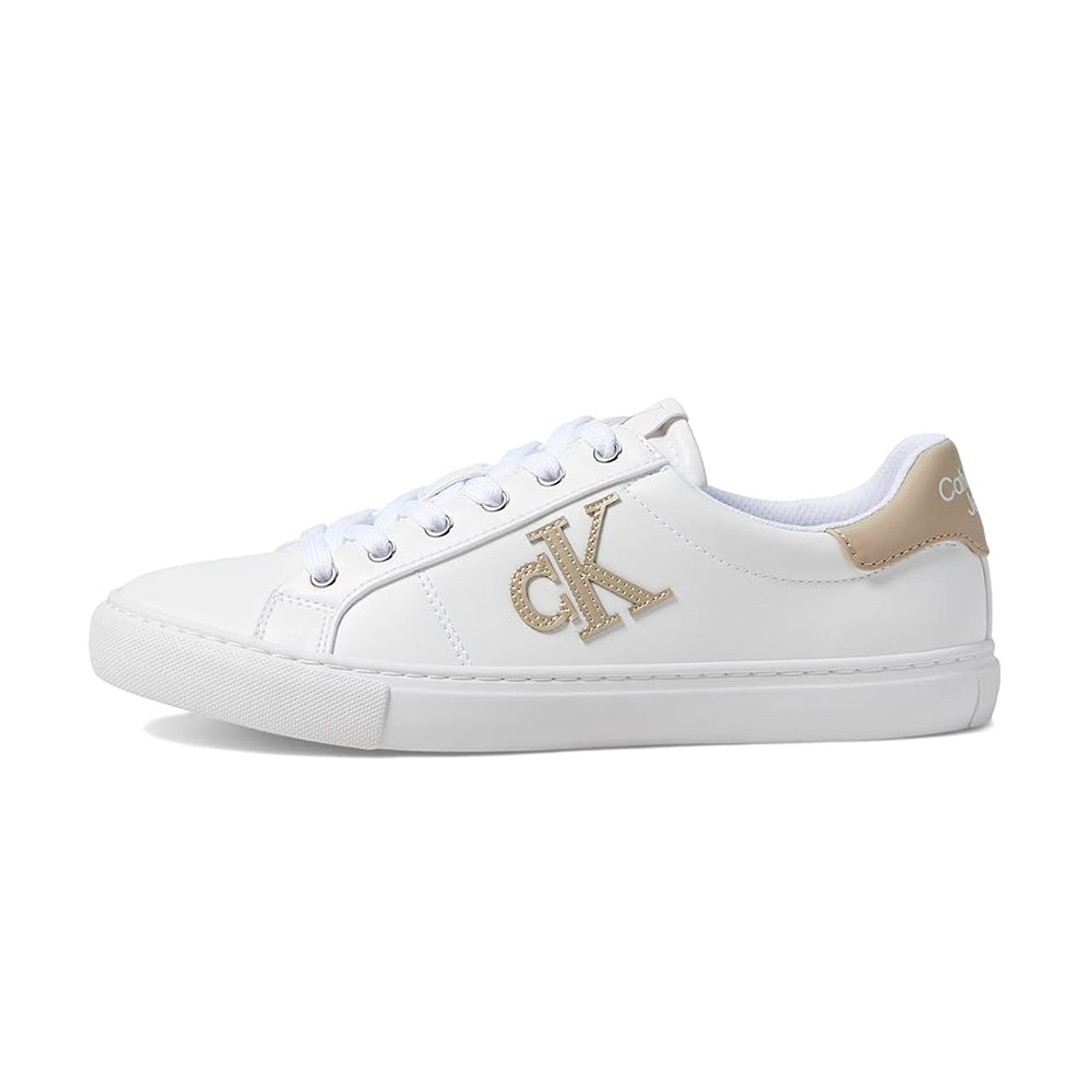 Zapatillas Calvin Klein Calysse Unisex Color Blanco y Dorado Talla 38.5 2