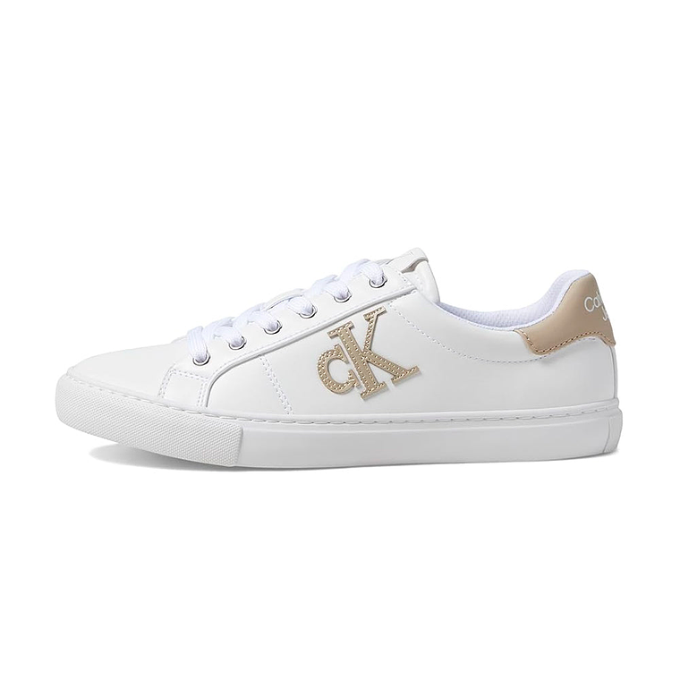 Zapatillas Calvin Klein Calysse Unisex Color Blanco y Dorado Talla 38.5 2