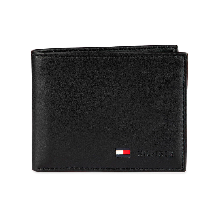 Billetera Tommy Hilfiger Original 31TL22X060 Desplegable en Cuero Negro para Hombre 2