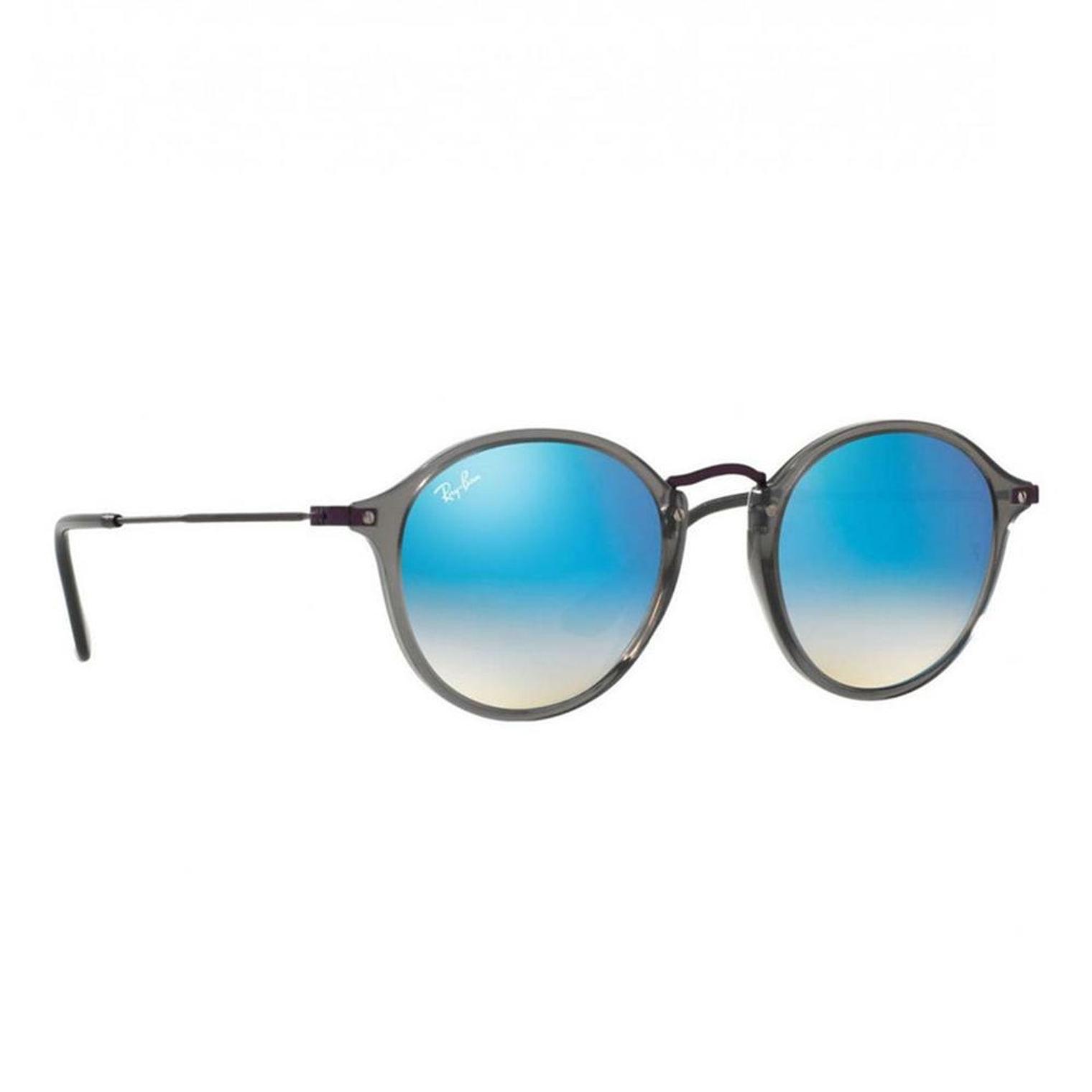 Lentes de Sol Ray Ban Round Icon Flat RB2447N 6255/4O Color Celeste Talla 49mm 5